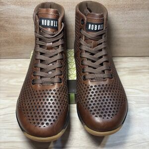 NOBULL High-Top Leather Trainers Brown Unisex Women's 5 / Men's 3.5 CrossFit Gym